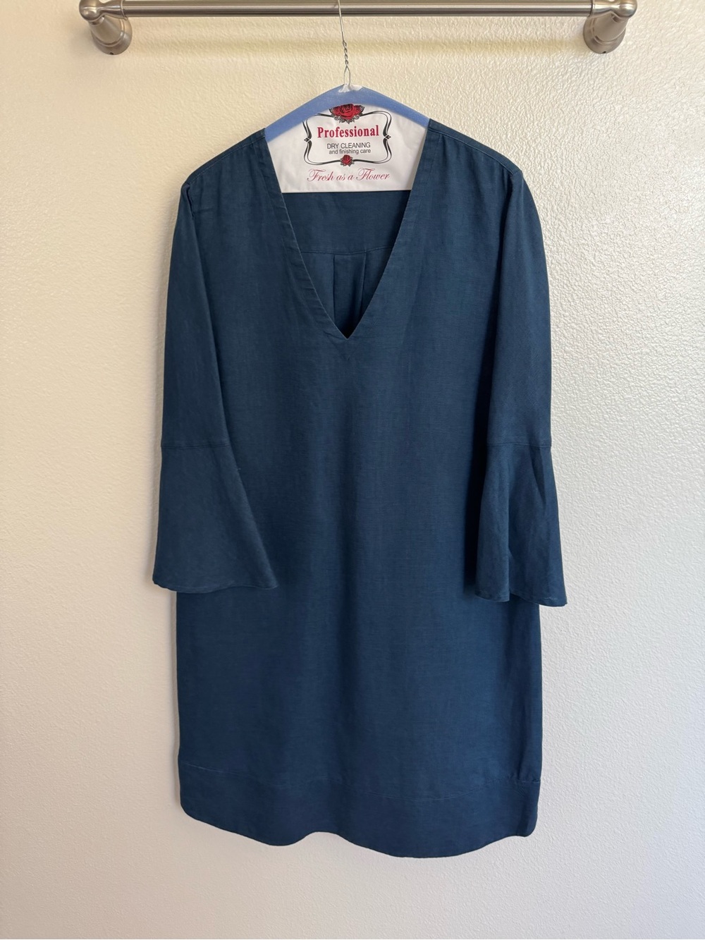 Soft Surroundings Deep Navy V-Neck Bell Sleeve Tunic